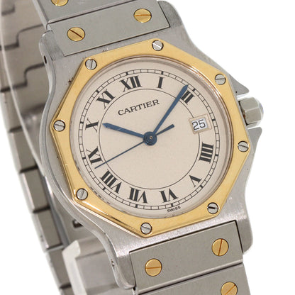 Cartier Watches Quartz Stainless Steel , Ssxk18Yg Gold Santos Octagon Lm Ivory Dial Mens