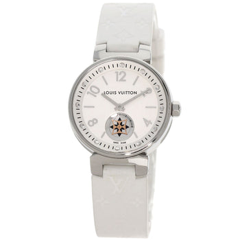 Louis Vuitton Watches Quartz Q8J10 Stainless Steel Silver Tambour Moon Star Silver Dial