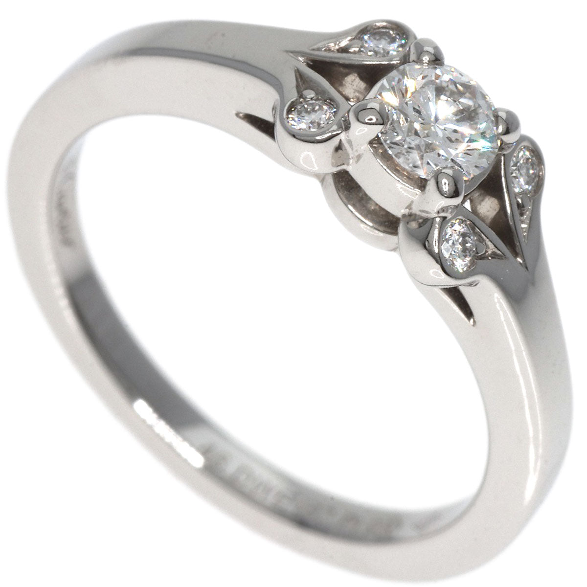 Cartier Ring Pt950 Silver Ballerina Diamond # 46
