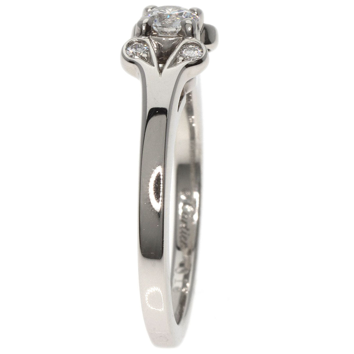 Cartier Ring Pt950 Silver Ballerina Diamond # 46