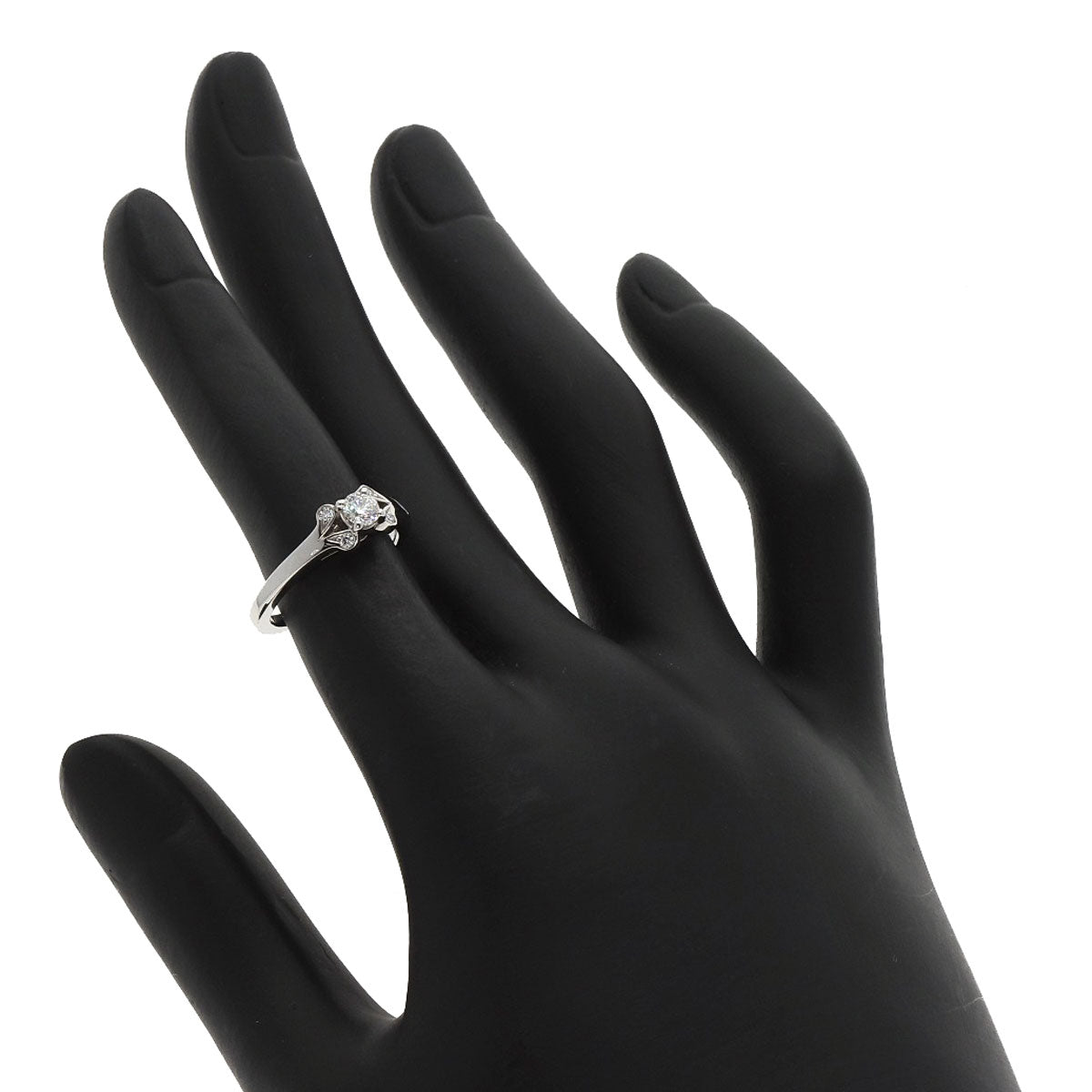 Cartier Ring Pt950 Silver Ballerina Diamond # 46