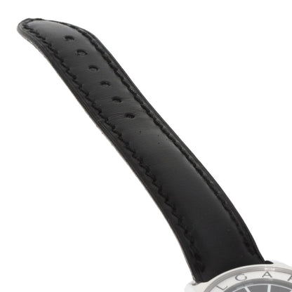 Bvlgari Watches Quartz St29S Stainless Steel, Leather Silver Solo Tempo Black Dial Women