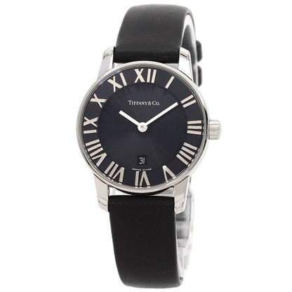 Tiffany&Co. Watches Quartz Z1830.11.10A10A52A Stainless Steel, Leather Silver Atlas Dome Black Dial