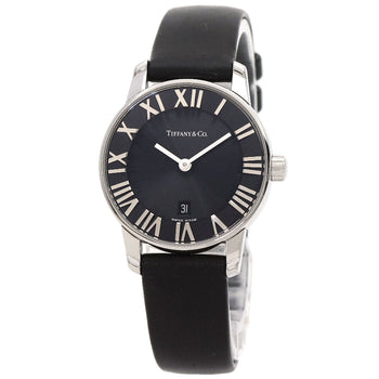 Tiffany&Co. Watches Quartz Z1830.11.10A10A52A Stainless Steel, Leather Silver Atlas Dome Black Dial
