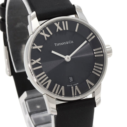 Tiffany&Co. Watches Quartz Z1830.11.10A10A52A Stainless Steel, Leather Silver Atlas Dome Black Dial
