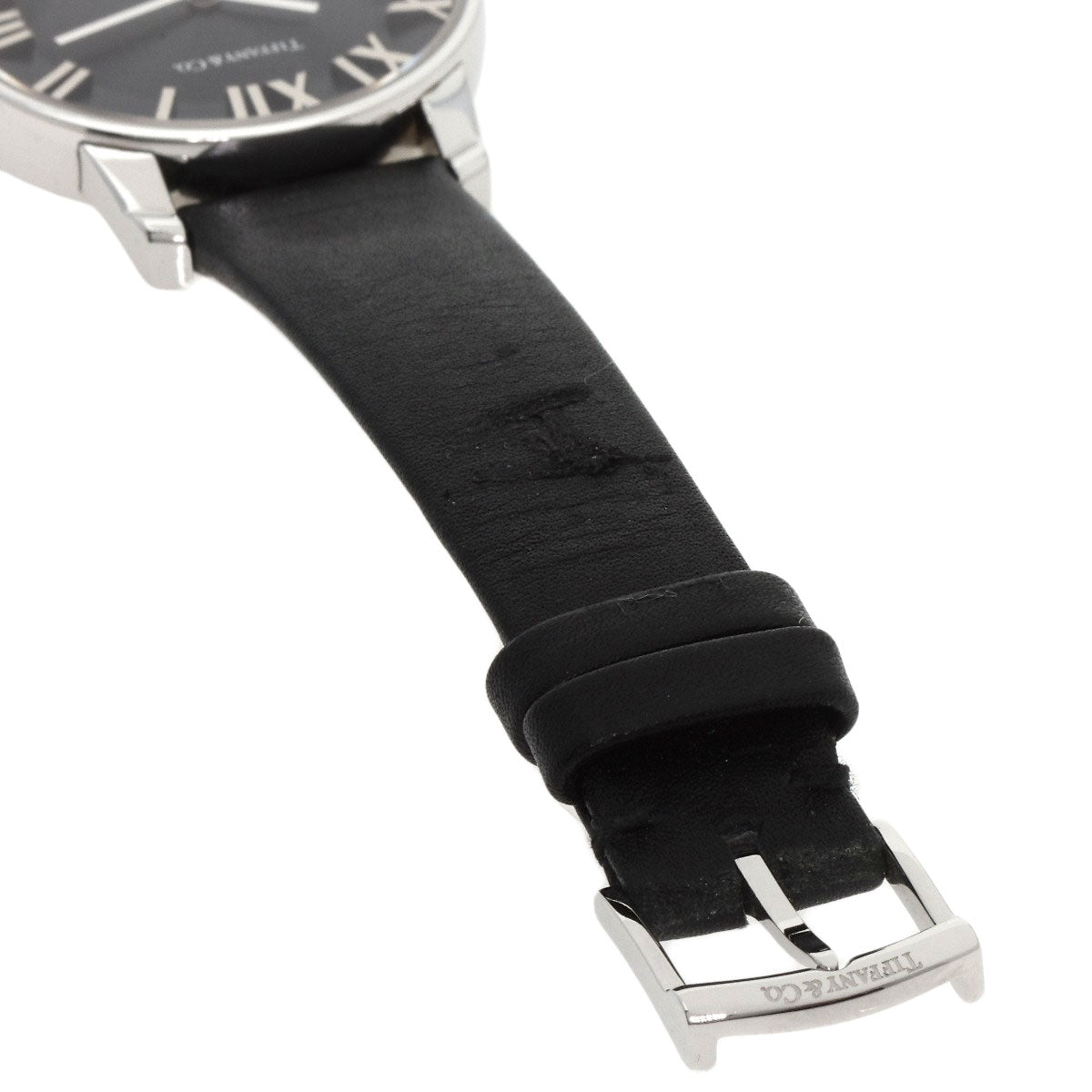 Tiffany&Co. Watches Quartz Z1830.11.10A10A52A Stainless Steel, Leather Silver Atlas Dome Black Dial