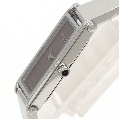 Gucci Watches Quartz 1500L Stainless Steel , Stainless Steel Silver Square Face Brown Dial Women