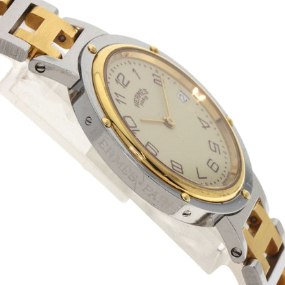 Hermes Watches Quartz Stainless Steel , Ssxgp Gold Clipper Old Belt Cream Dial Mens