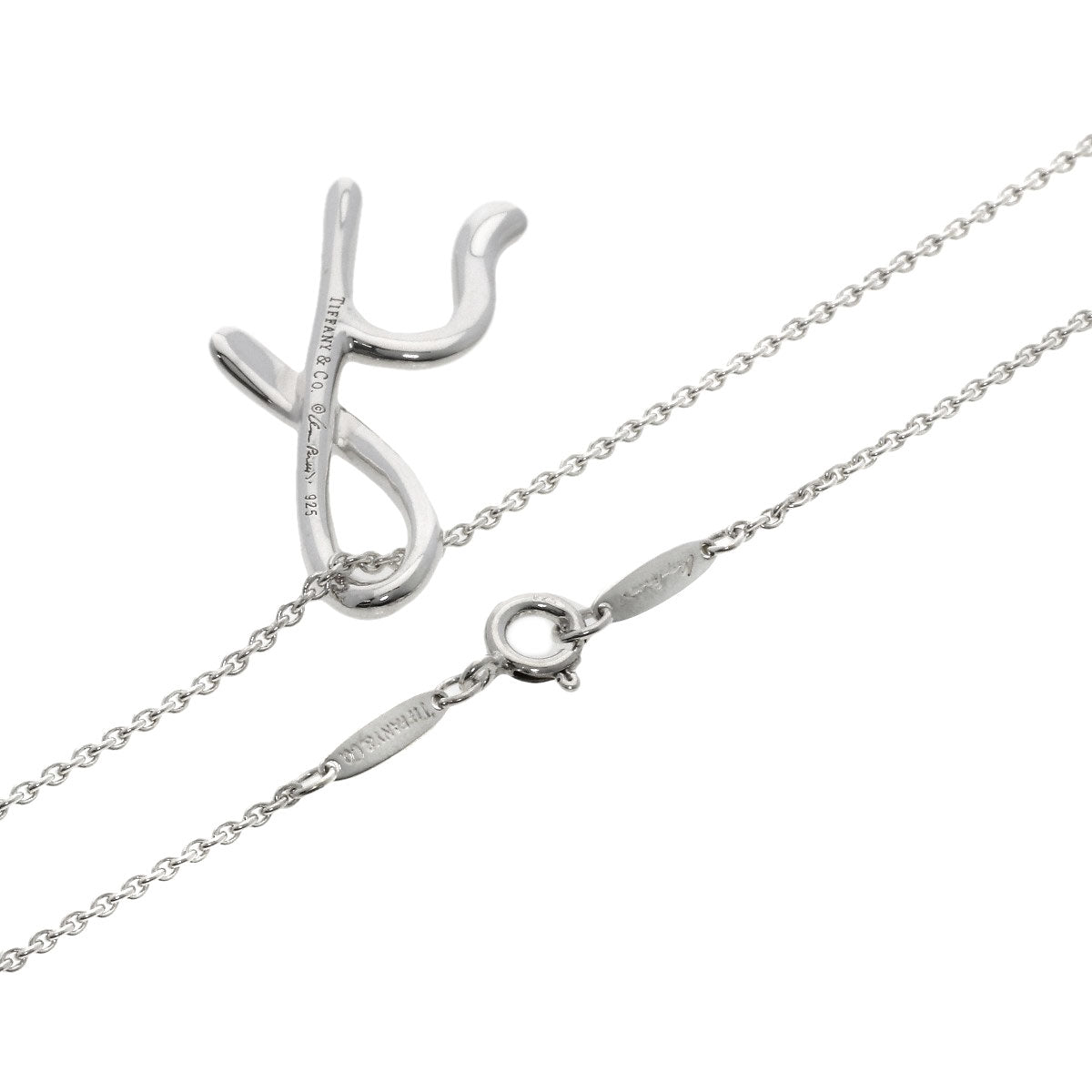 Tiffany&Co. Necklace Sv Silver Initial H Medium Women