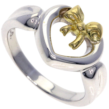 Tiffany&Co. Ring 18K Yellow Gold Silver Heart Ribbon