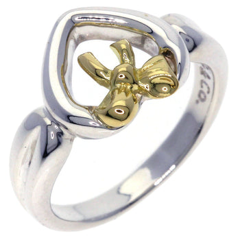 Tiffany&Co. Ring 18K Yellow Gold Silver Heart Ribbon