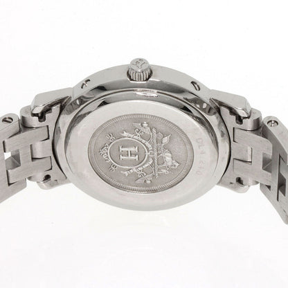 Hermes Watches Quartz Cl4.210 Stainless Steel , Stainless Steel Silver Clipper Black Dial Women