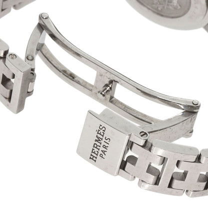 Hermes Watches Quartz Cl4.210 Stainless Steel , Stainless Steel Silver Clipper Black Dial Women