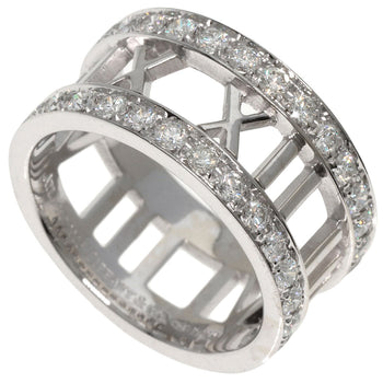 Tiffany&Co. Ring K18Wg Silver Open Atlas Diamond
