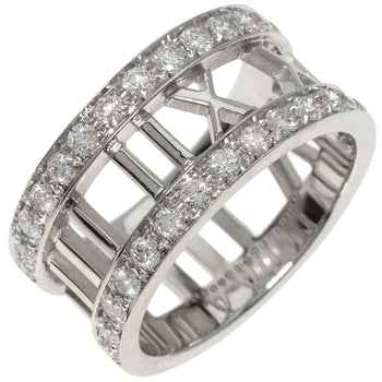 Tiffany&Co. Ring K18Wg Silver Open Atlas Diamond