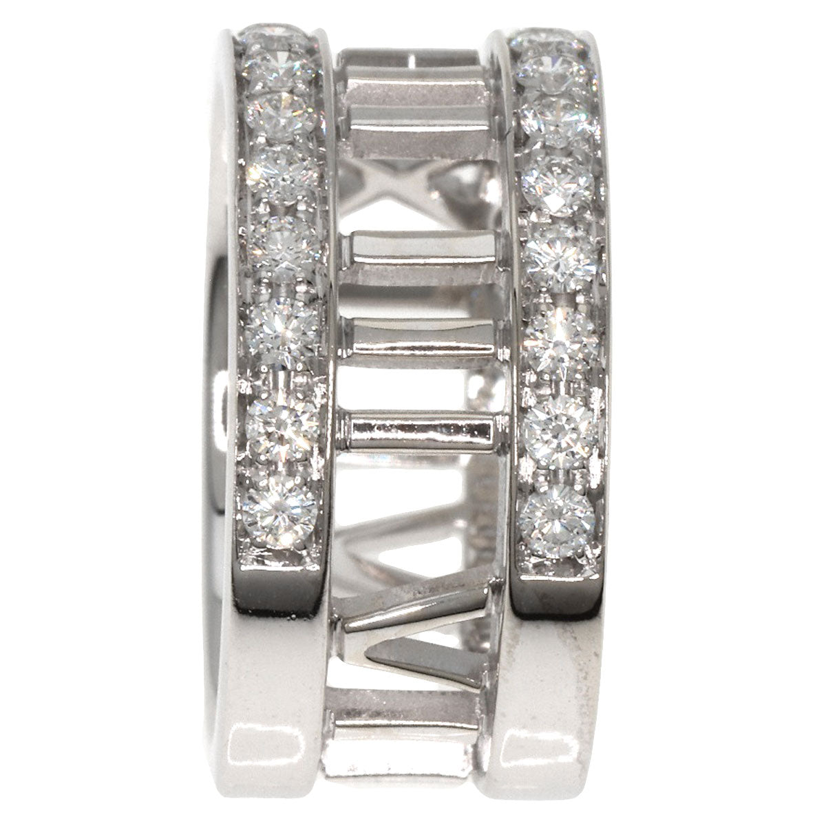 Tiffany&Co. Ring K18Wg Silver Open Atlas Diamond