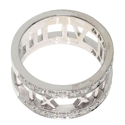 Tiffany&Co. Ring K18Wg Silver Open Atlas Diamond