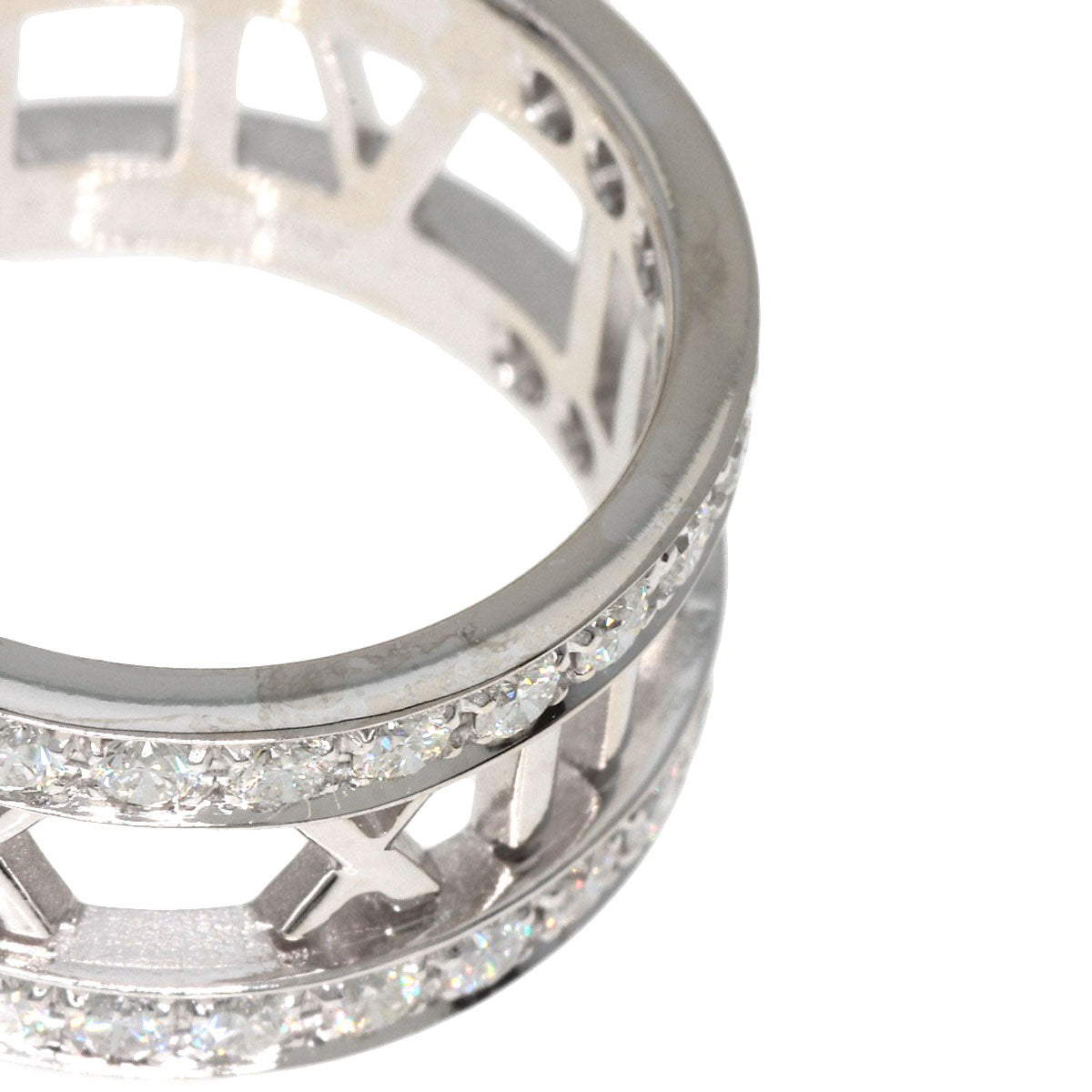 Tiffany&Co. Ring K18Wg Silver Open Atlas Diamond
