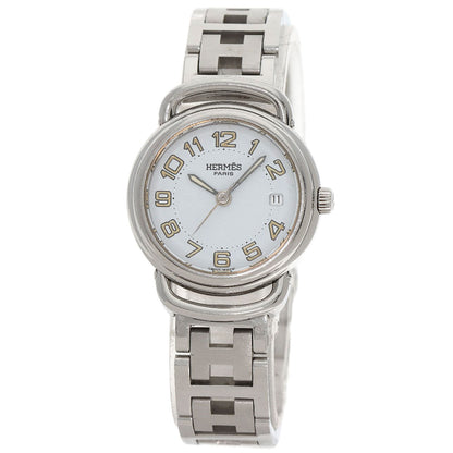 Hermes Watches Quartz Pu2.210 Stainless Steel Silver Pullman White Dial Women