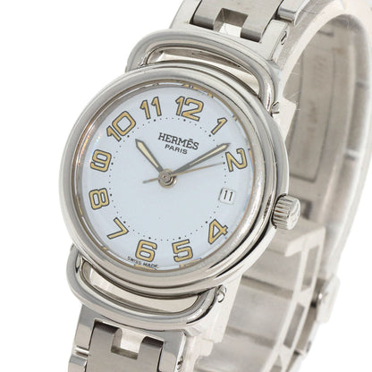 Hermes Watches Quartz Pu2.210 Stainless Steel Silver Pullman White Dial Women