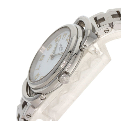 Hermes Watches Quartz Pu2.210 Stainless Steel Silver Pullman White Dial Women