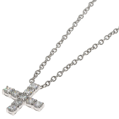 Harry Winston Necklace Pt950 Silver Minicross Diamond Women
