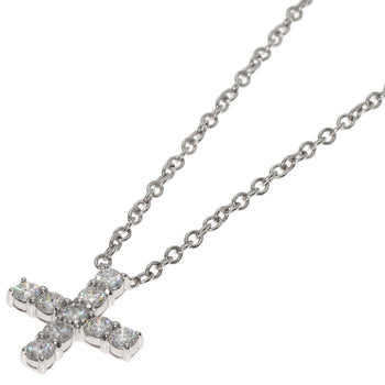 Harry Winston Necklace Pt950 Silver Minicross Diamond Women