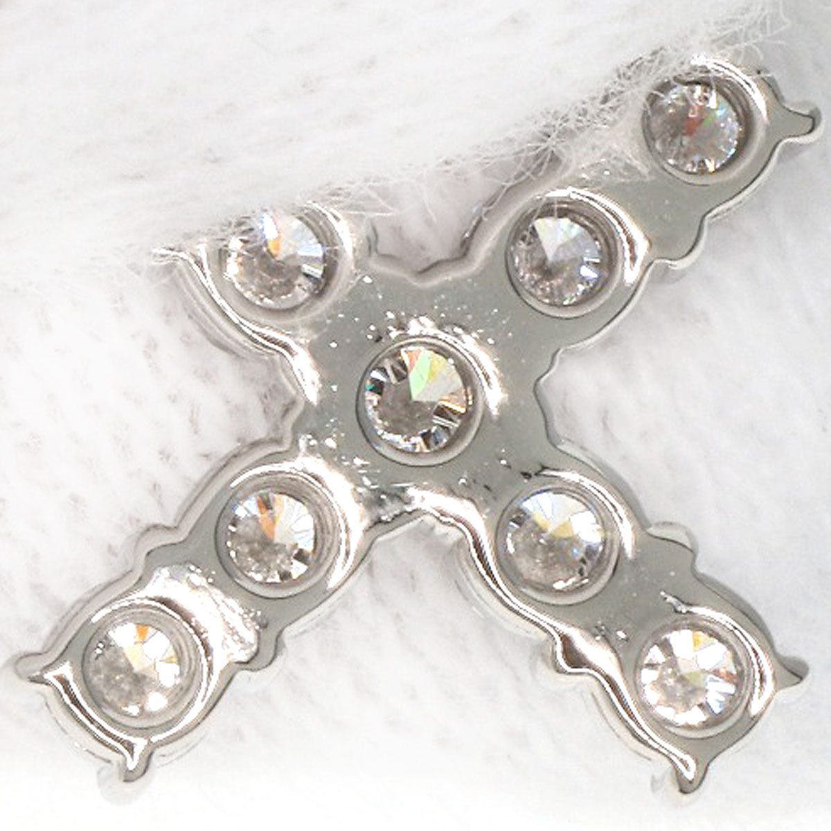 Harry Winston Necklace Pt950 Silver Minicross Diamond Women