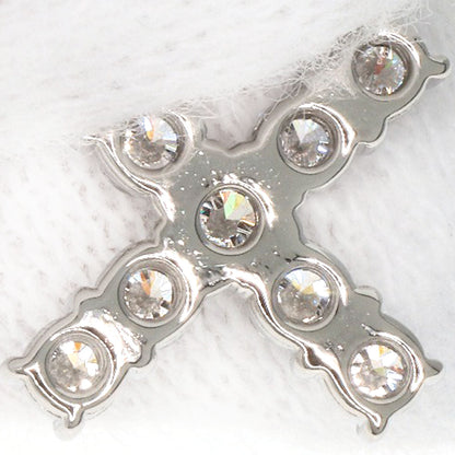 Harry Winston Necklace Pt950 Silver Minicross Diamond Women