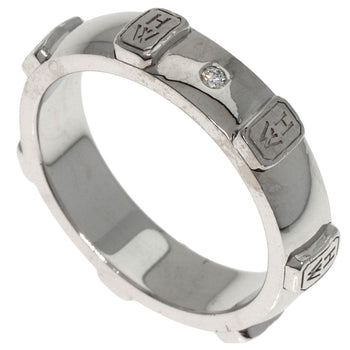 Harry Winston Ring K18Wg Silver Hw Logo Diamond Women