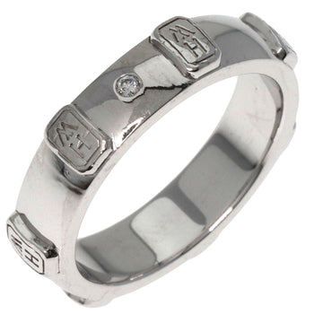 Harry Winston Ring K18Wg Silver Hw Logo Diamond Women