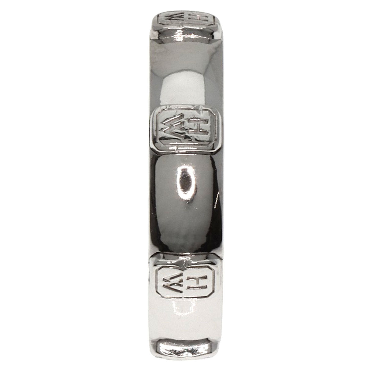 Harry Winston Ring K18Wg Silver Hw Logo Diamond Women