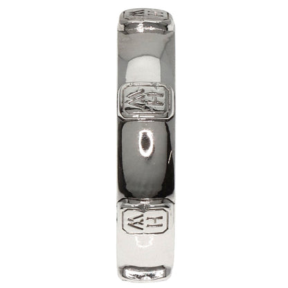 Harry Winston Ring K18Wg Silver Hw Logo Diamond Women