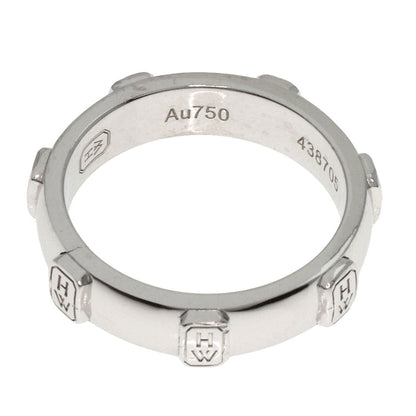 Harry Winston Ring K18Wg Silver Hw Logo Diamond Women