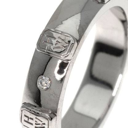 Harry Winston Ring K18Wg Silver Hw Logo Diamond Women