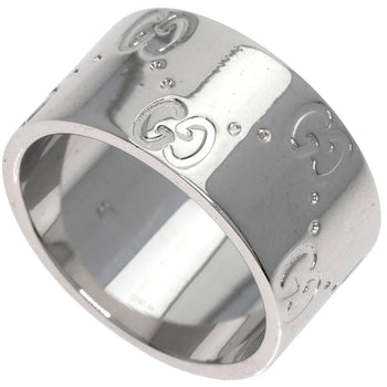 Gucci Ring K18Wg Silver Icon Wide # 8 Women