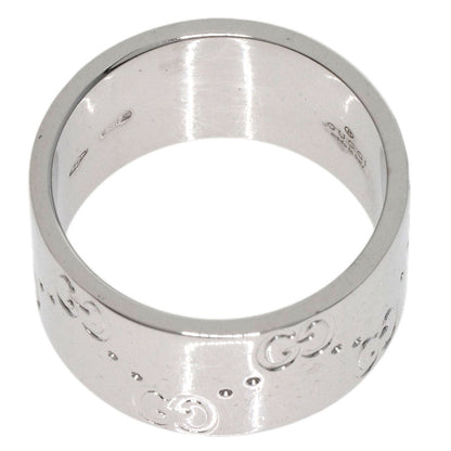 Gucci Ring K18Wg Silver Icon Wide # 8 Women
