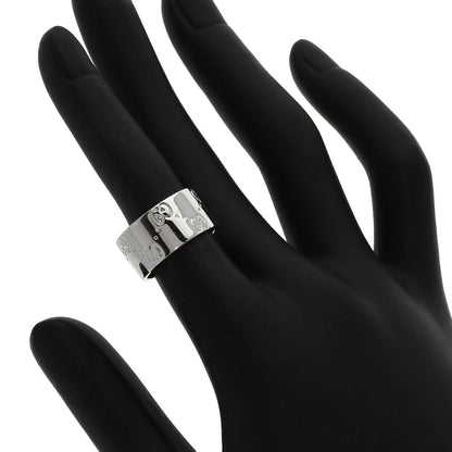 Gucci Ring K18Wg Silver Icon Wide # 8 Women