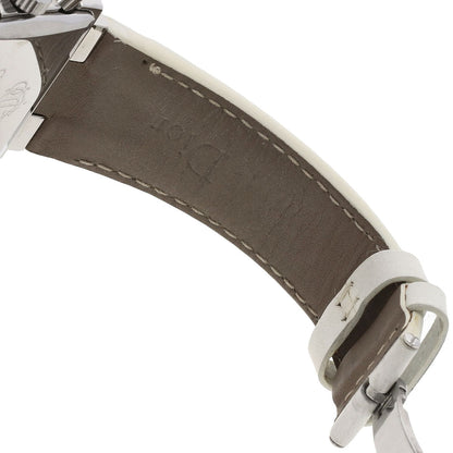 Christian Dior Watches Quartz D81-101 Stainless Steel, Leather Silver Riva Diamond Bezel White Dial