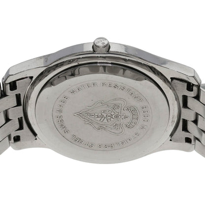Gucci Watches Quartz 5500M Stainless Steel , Stainless Steel Silver Round Face Black Dial Mens