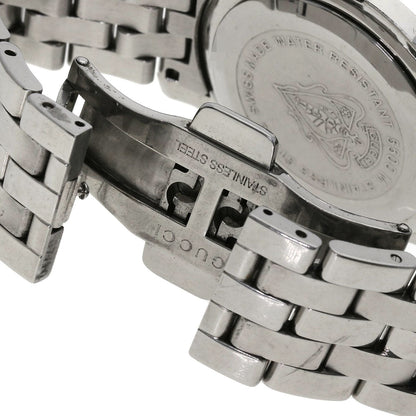 Gucci Watches Quartz 5500M Stainless Steel , Stainless Steel Silver Round Face Black Dial Mens