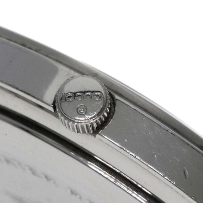 Gucci Watches Quartz 5500M Stainless Steel , Stainless Steel Silver Round Face Black Dial Mens
