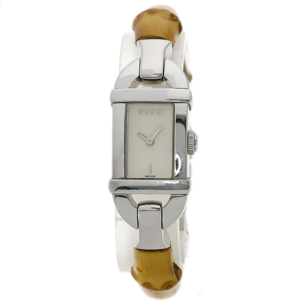 Gucci Watches Quartz 6800L Stainless Steel, Bamboo Silver Bamboo Silver Dial Women
