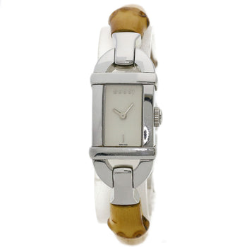 Gucci Watches Quartz 6800L Stainless Steel, Bamboo Silver Bamboo Silver Dial Women