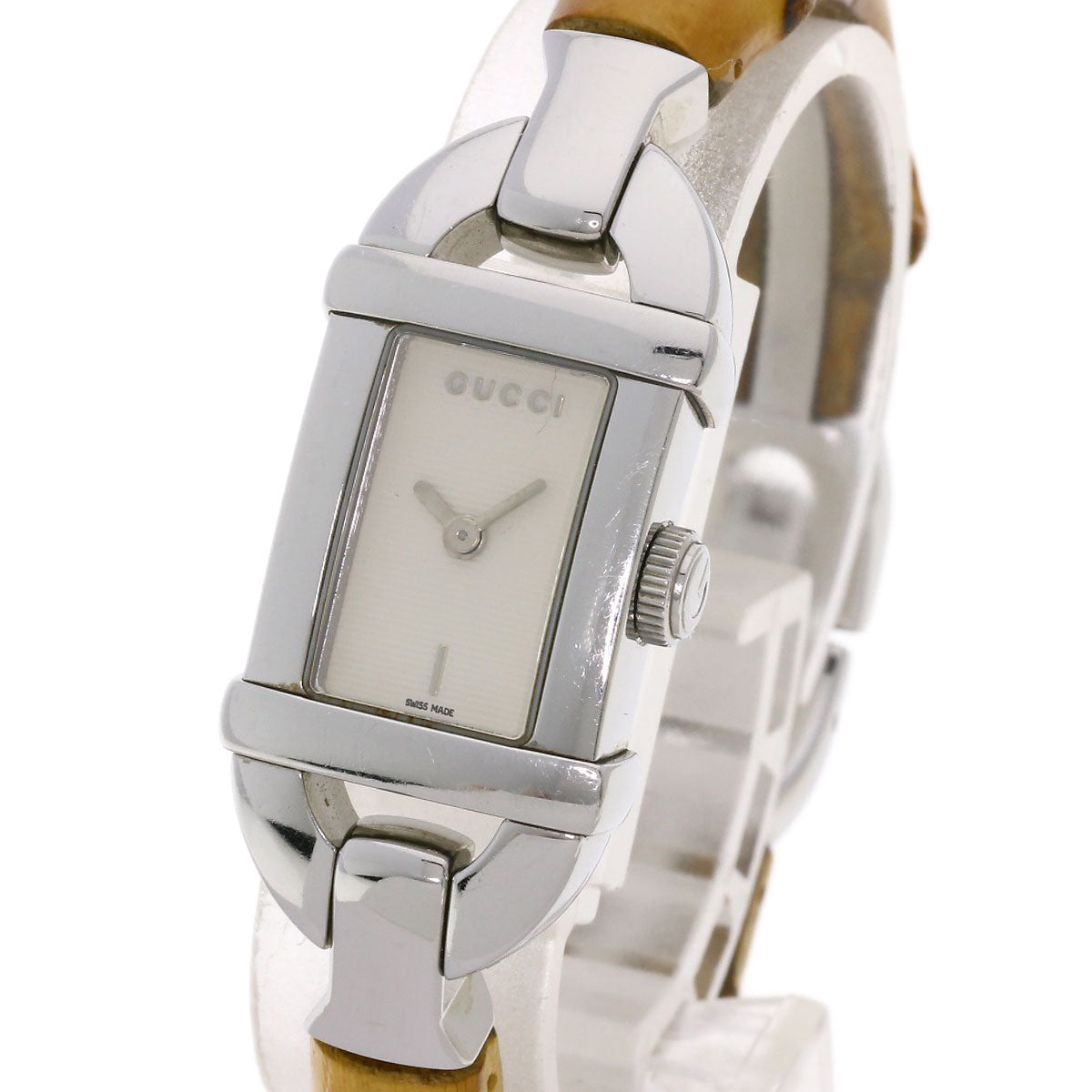 Gucci Watches Quartz 6800L Stainless Steel, Bamboo Silver Bamboo Silver Dial Women