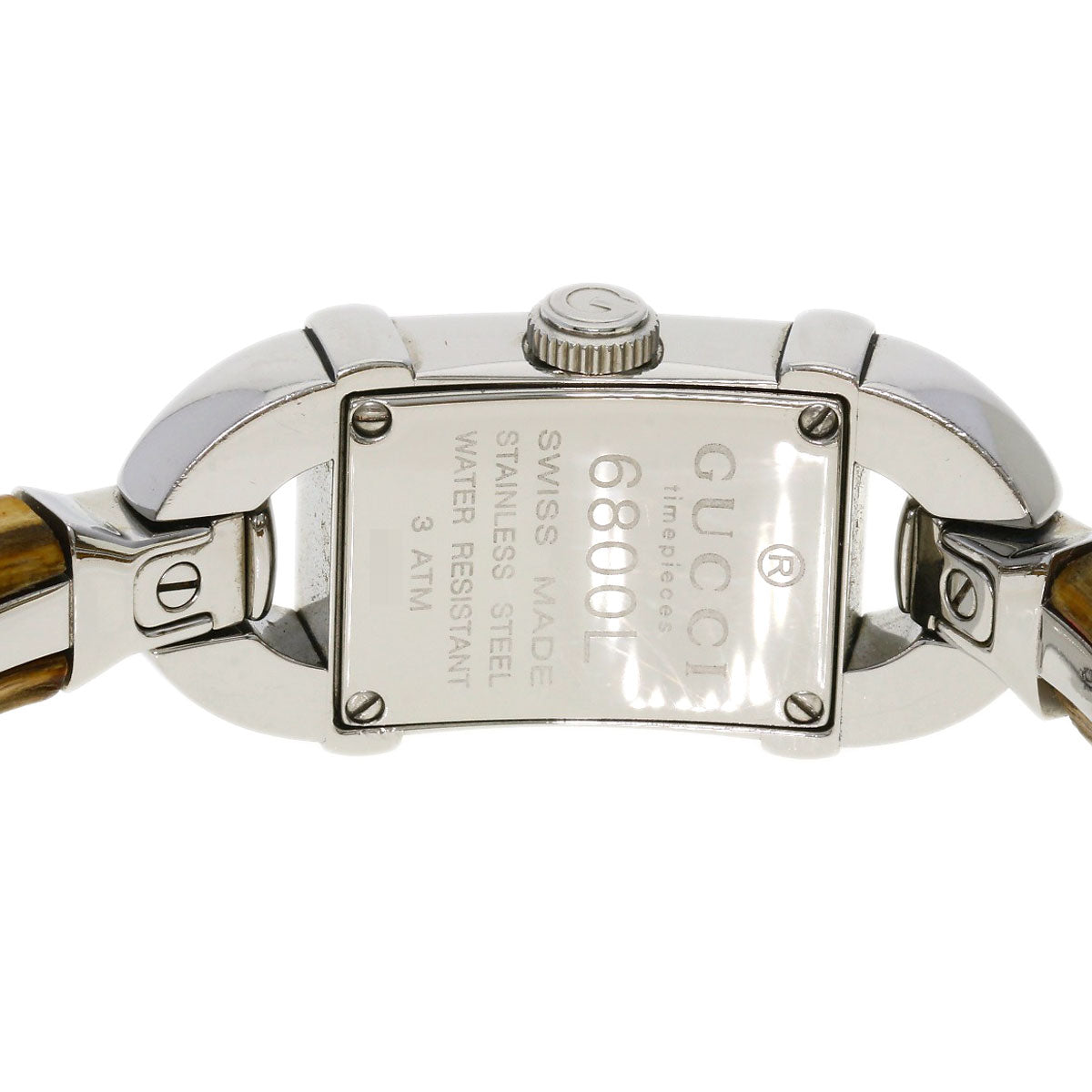 Gucci Watches Quartz 6800L Stainless Steel, Bamboo Silver Bamboo Silver Dial Women