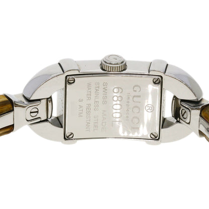 Gucci Watches Quartz 6800L Stainless Steel, Bamboo Silver Bamboo Silver Dial Women