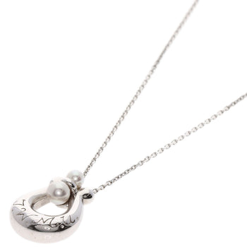 Mikimoto Necklace K18Wg Silver Pearl Women