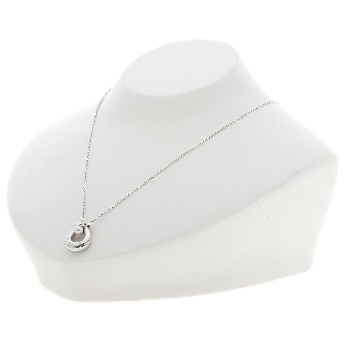 Mikimoto Necklace K18Wg Silver Pearl Women