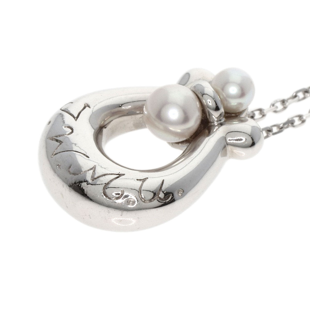 Mikimoto Necklace K18Wg Silver Pearl Women